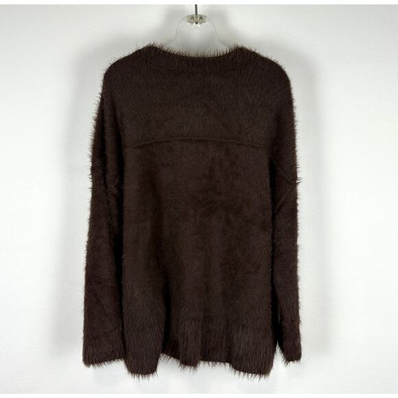 Free People HARRISON BUNNY Fuzzy Oversized Slouchy Sweater in Brown S NWOT $168 - Picture 5 of 7